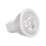 Bec LED GU10 3W 220V cu radiator metalic si 3 leduri, lumina alba rece 6000K
