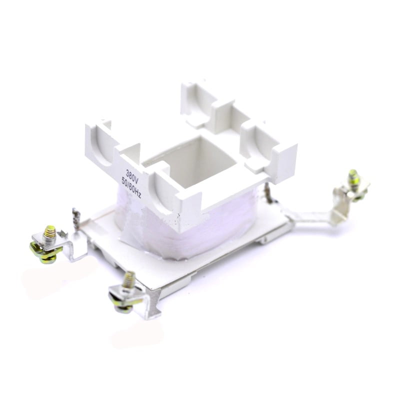Bobina contactor trifazic 380V AC 50/60Hz pentru seria LC1D, vedere perspectiva cu suruburi de fixare