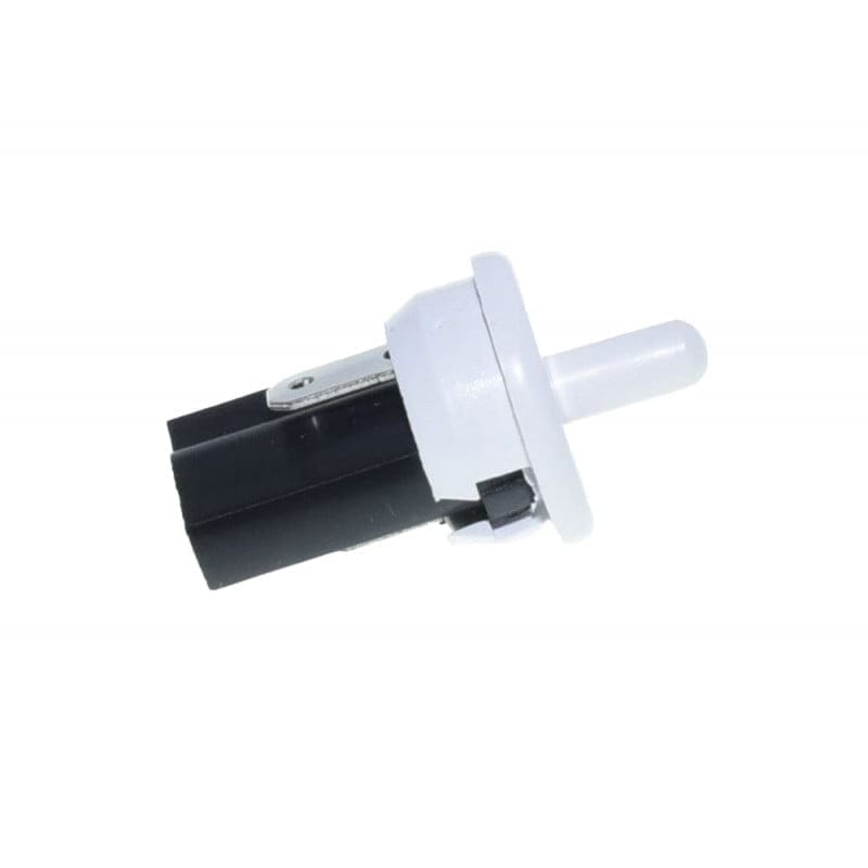 Buton push frigider profil lateral, tija si corp cilindric alb-negru