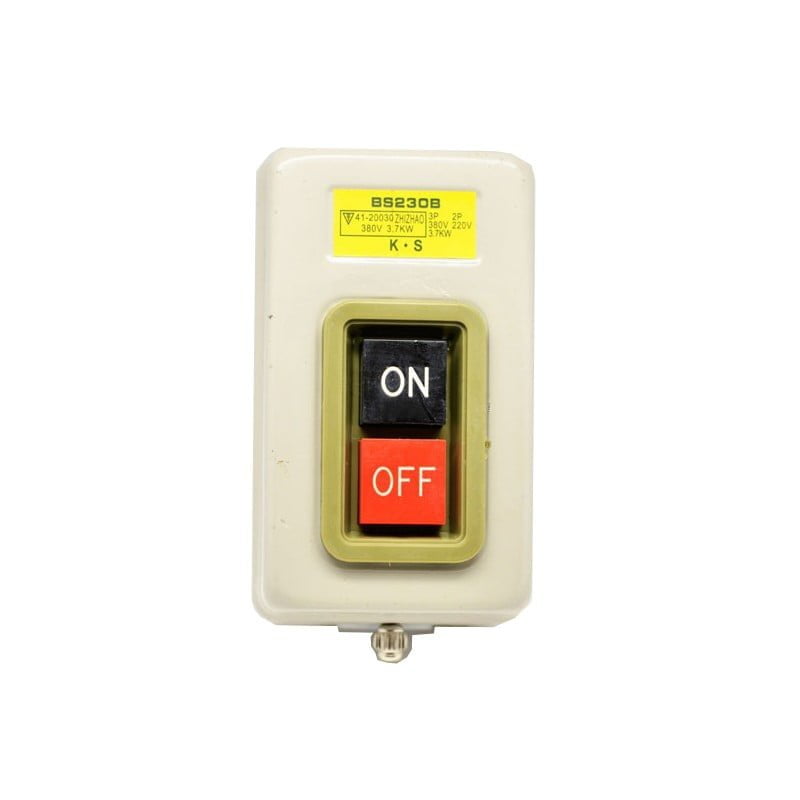 Buton intrerupator industrial ON/OFF, 380V, 3.7KW, 2-3 poli, carcasa plastic rezistent, montaj panou electric