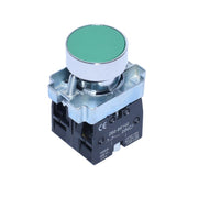 Buton push industrial verde 10A, contact NC, montaj panou 22mm, bloc contact ZB2-BE102 certificat CE