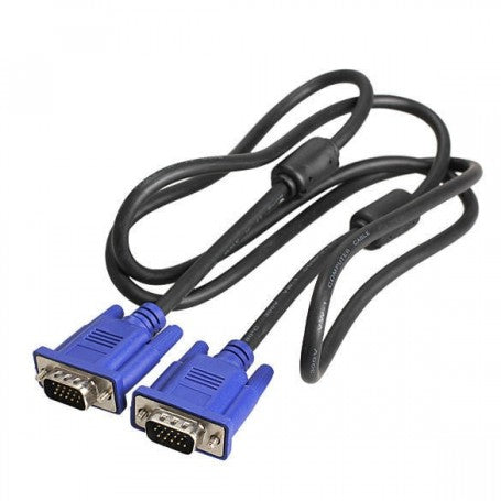 Cablu VGA tata-tata 10m, manta neagra flexibila si conectori robusi albastri