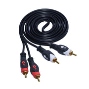 Cablu 2RCA tata-tata 1.5m cu conectori auriti, mansoane rosii si albe pentru identificare canale audio