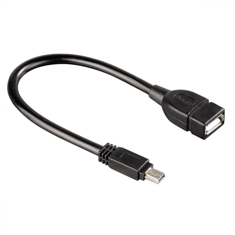 Cablu adaptor OTG miniUSB tata la USB 2.0 mama, 15 cm, transfer date USB 2.0, plug and play
