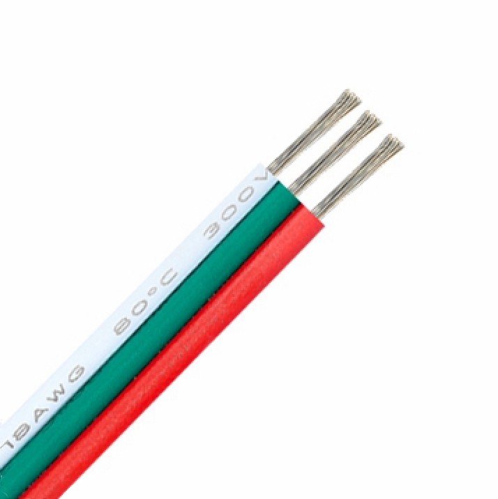 Cablu litat 3 fire AWG 23, 300V, capete dezizolate cu conductori multifilari vizibili