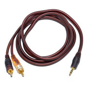 Cablu audio jack 3,5mm tata la 2 RCA tata, siliconat, lungime 1,5m, conectori placati cu aur
