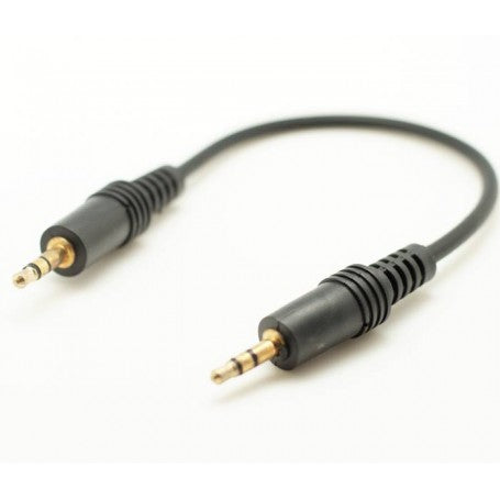 Cablu audio jack 3,5mm tata-tata, 20cm, contacte aurite, stereo, pentru conectare dispozitive audio