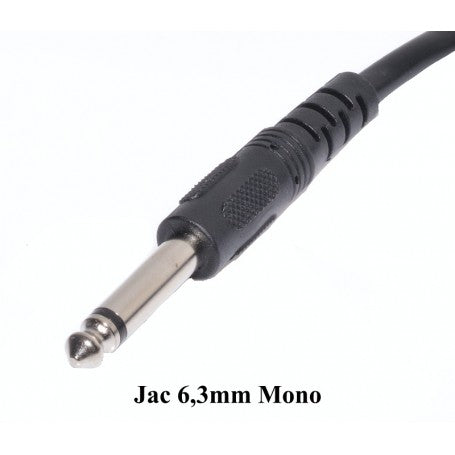 Conector jack 6,3mm mono, detaliu mufa metalica nichelata pentru cablu audio