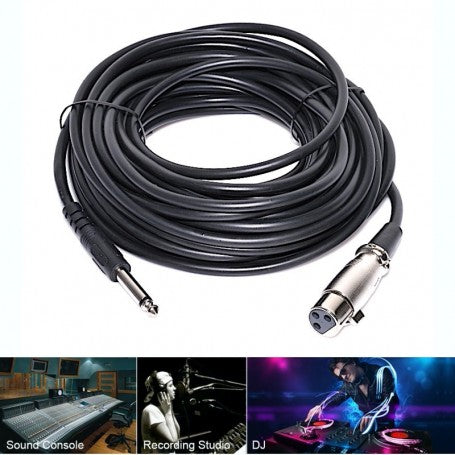 Cablu Jack 6.3mm - XLR 10m, utilizare studio inregistrari, consola mixaj si DJ