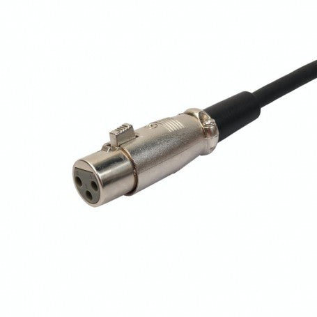 Cablu audio Jack-XLR, detaliu conector XLR mama 3 pini nichelat cu blocare