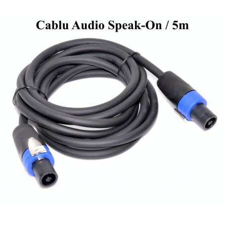 Cablu audio Speak-On 5m cu conectori 4 poli, vedere laterala completa