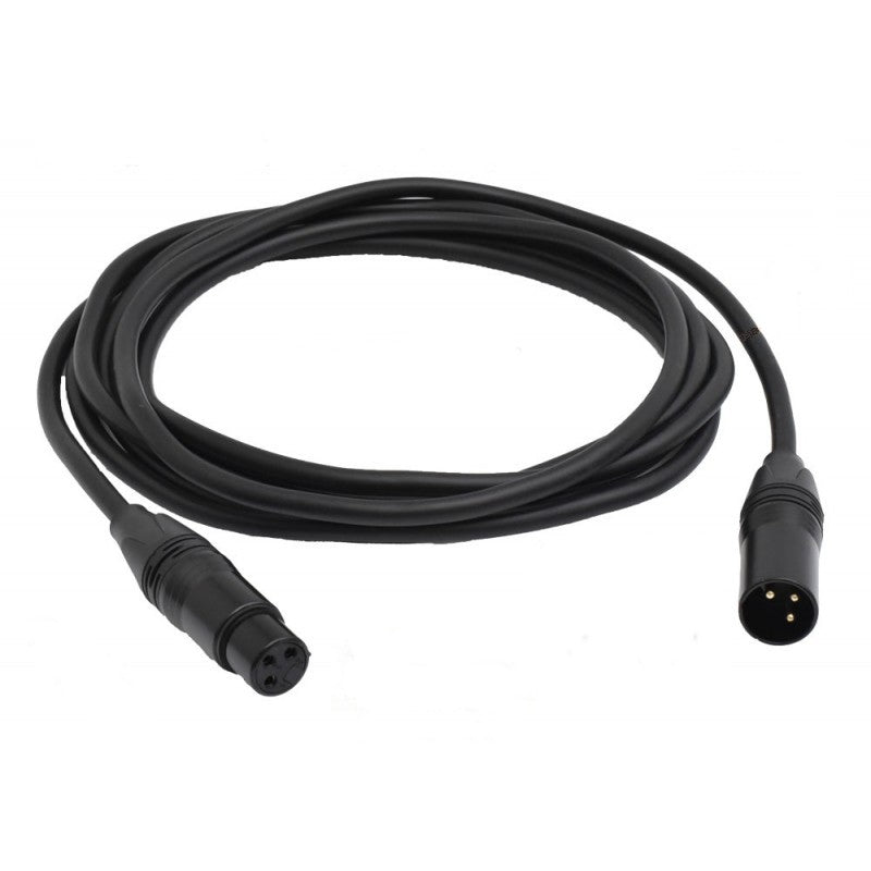 Cablu audio XLR tata-mama 3m, manta cauciuc 6mm, pini placati cu aur, pentru microfoane si mixere