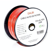 Cablu auto de putere rosu CU+AL 4GA, diametru 10mm, 25m pe rola, miez cupru-aluminiu, certificat RoHS