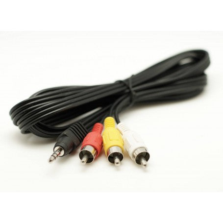 Cablu Jack 3.5mm tata la 3 RCA tata, lungime 1.5m, conectori color-codati rosu galben alb, conductor cupru