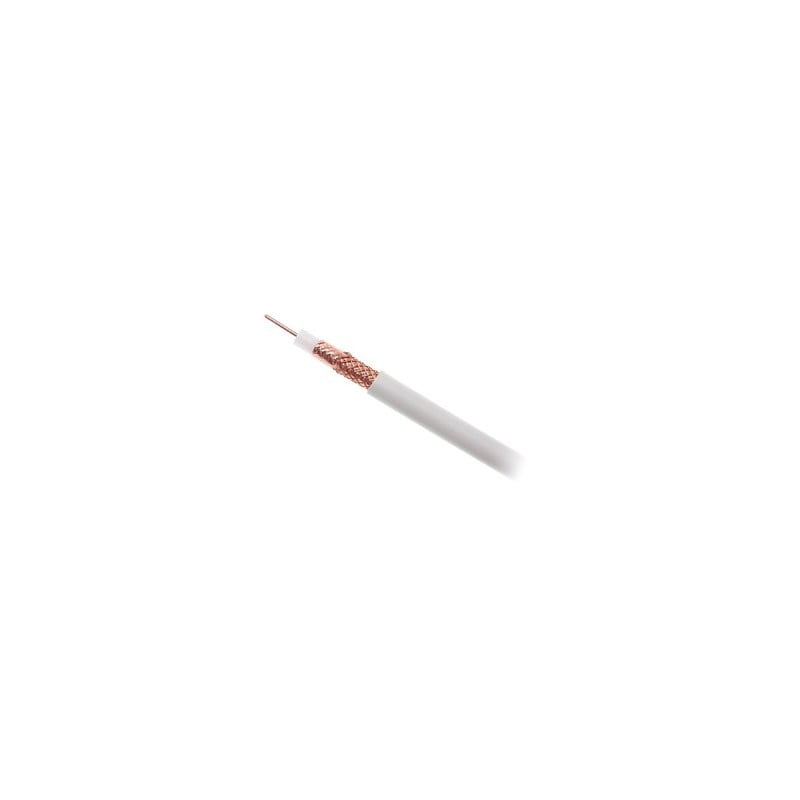 Cablu coaxial RG6U detaliu sectiune, tresa cupru si conductor central din cupru masiv