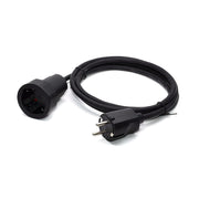 Cablu prelungitor cauciuc 5m cu stecher si cupla Schuko, 220-240V, 2500W, negru, uz exterior