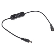 Cablu DC 2,1x5,5mm mama-tata cu intrerupator pe fir, lungime 50cm, pentru benzi LED si camere IP