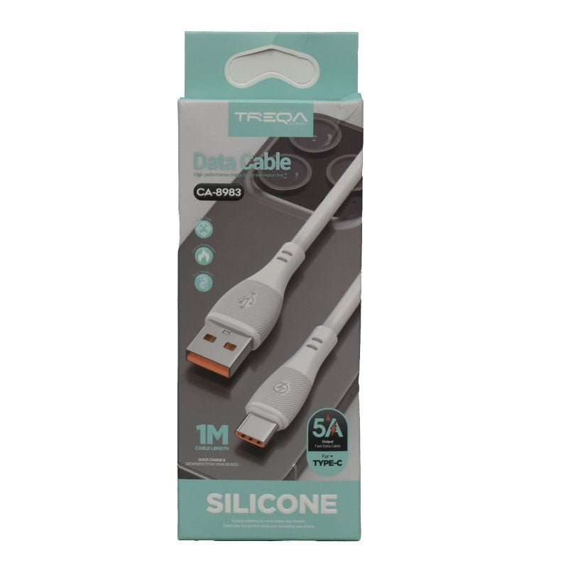 Cablu USB Tip C siliconat 1m, 5A, in ambalaj original de vanzare