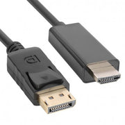 Cablu DisplayPort la HDMI 1.5m, conectori placati cu aur 24K, suport 4K Ultra HD, sistem de blocare clichet