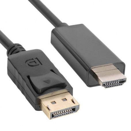 Cablu DisplayPort la HDMI 1.5m, conectori placati cu aur 24K, suport 4K Ultra HD, sistem de blocare clichet