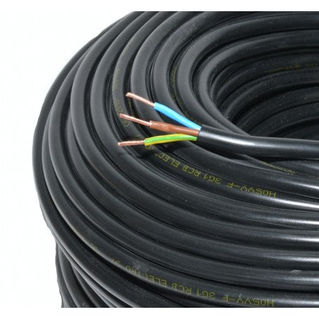 Cablu electric MYYM 3x2.5mm litat, manta PVC neagra, 3 conductoare cupru, rola 100m