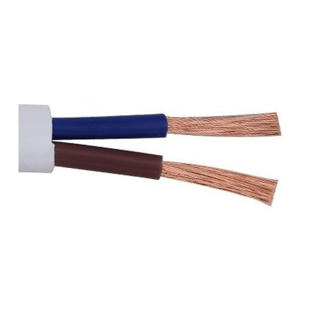 Cablu electric plat 2x1,5mm MYYUP alb, conductor litat cupru clasa 5, tensiune 300/300V, rola 100m