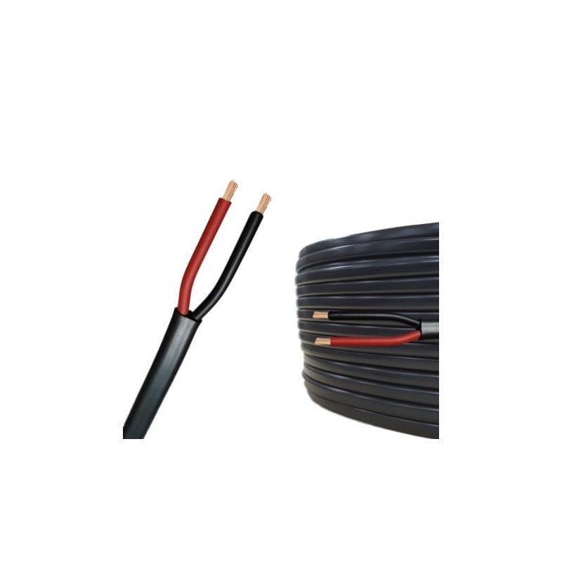 Cablu electric plat bicolor rosu-negru, rola 100m, sectiune 2x0,75mm, flexibil pentru instalatii interioare
