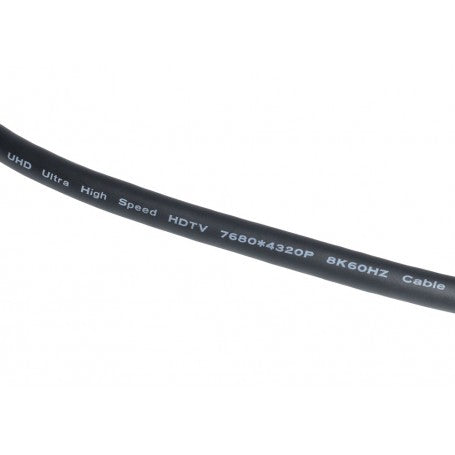 Manta cablu HDMI UHD Ultra High Speed 8K60Hz, inscriptionare vizibila pe teaca neagra