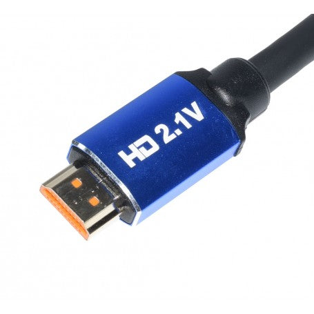 Conector HDMI 2.1V cu carcasa albastra metalica, contacte placate cu aur 24K