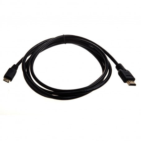 Cablu HDMI - Mini HDMI 1,5m rulat, vedere de ansamblu cu ambii conectori