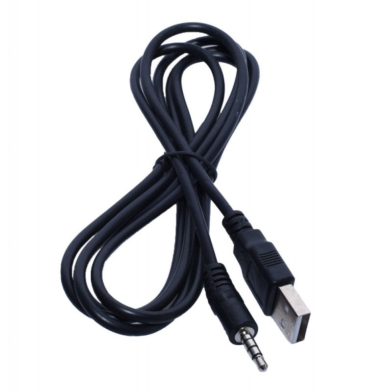 Cablu USB la jack 3,5mm negru, lungime 1,5m, infasurat ordonat