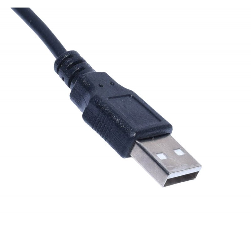 Cablu jack 3,5mm la USB, detaliu conector USB tip A tata cu contacte metalice