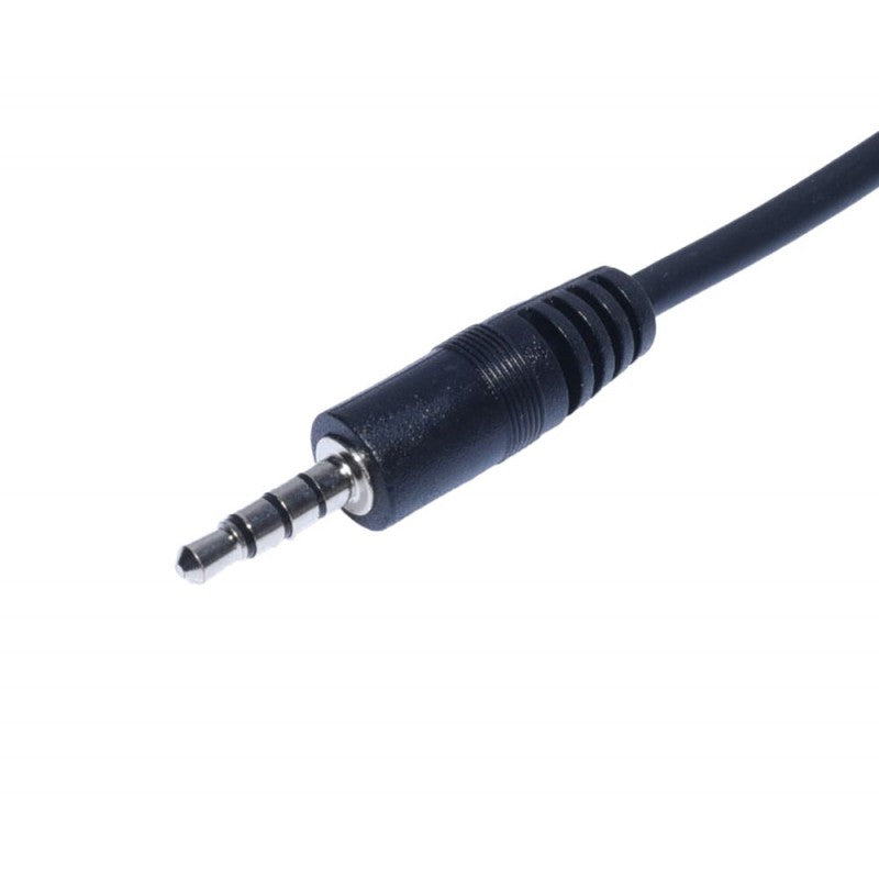 Cablu jack 3,5mm la USB, detaliu mufa jack TRRS 4 poli cu inele metalice