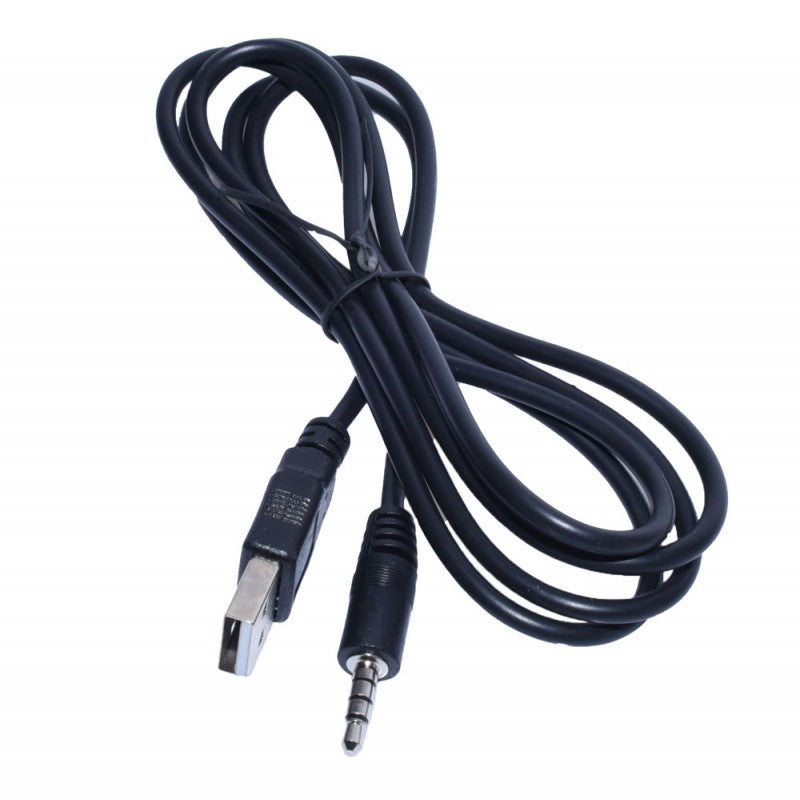 Cablu jack 3,5mm tata la USB tata 1,5m, mufa TRRS 4 poli, manta cauciucata flexibila, negru