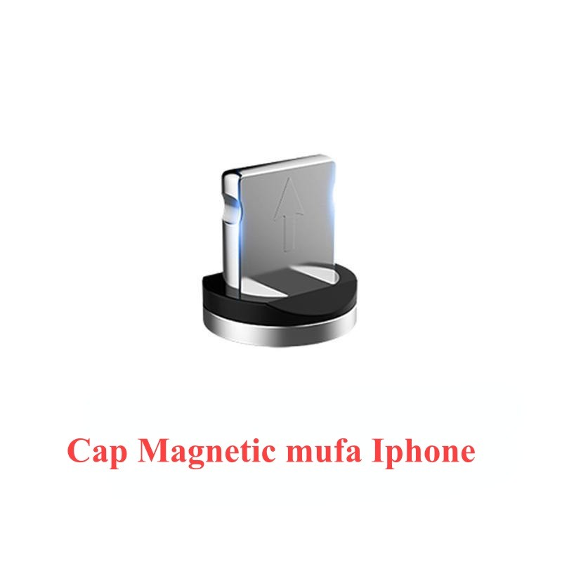 Cap magnetic detasabil mufa Lightning pentru iPhone, constructie metalica, conexiune magnetica 360 grade