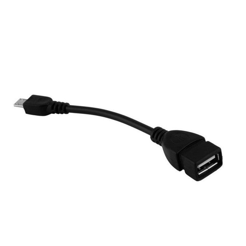Cablu OTG Micro USB tata la USB-A mama, unghi lateral, design compact 10 cm