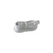 Cablu telefon extensie 4 fire 1.5m, conectori RJ11, profil plat alb, compatibil telefoane fixe si modemuri DSL