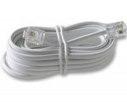 Cablu telefon extensie 3m, 4 fire, conectori RJ11 la ambele capete, alb, compatibil telefoane fixe si modemuri ADSL