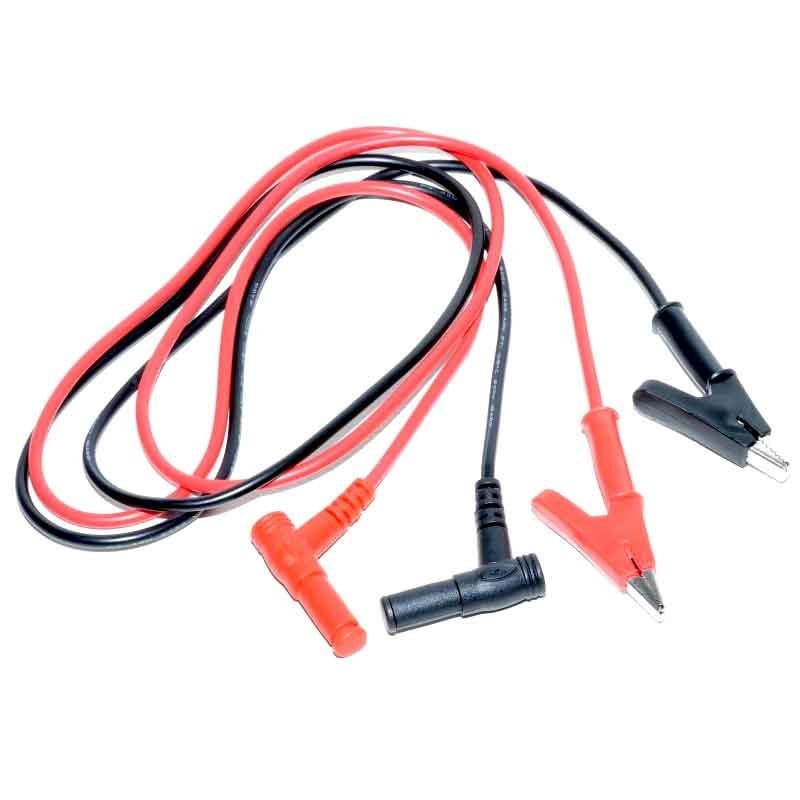 Cablu tester cu clesti crocodil pentru multimetre, mufe banana 4mm, fire flexibile rosu-negru, lungime 1m