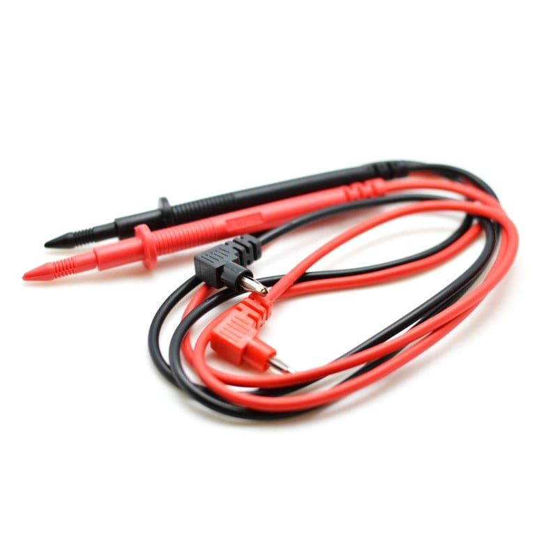Cabluri tester rosu si negru cu sonde pentru multimetre si clampmetre, conectori standard 4mm, izolatie rezistenta