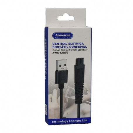 Cablu USB inlocuitor pentru masina de tuns, prezentat in ambalaj retail