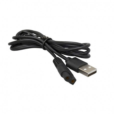 Cablu USB mufa RC tip D, izolatie dubla, vedere detaliata a conectorului cilindric