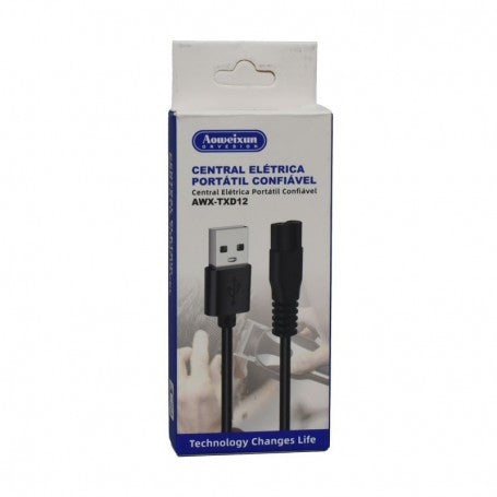 Cablu USB mufa RC tip D in cutie de ambalaj, compatibil aparat de ras si masina de tuns