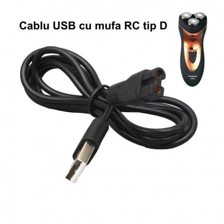 Cablu USB cu mufa RC tip D pentru masina de tuns, lungime 1.5m, conector cilindric 3.5mm