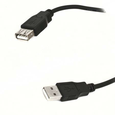 Cablu USB prelungitor cu mufa tata si mama tip A, vedere detaliu conectori
