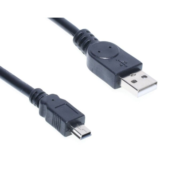 Cablu USB Mini USB cu ambii conectori vizibili, mufa USB-A si Mini USB 5 pini