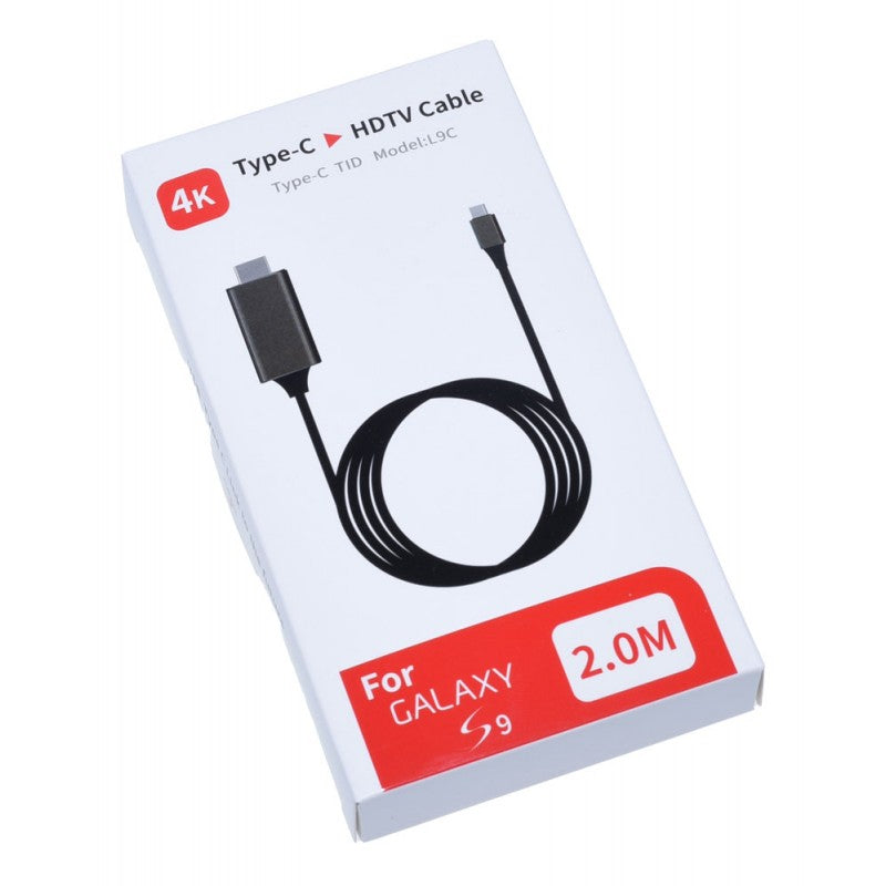 Cablu USB-C la HDMI 4K, 2 metri, ambalaj cutie alba, compatibil telefoane cu port Type-C