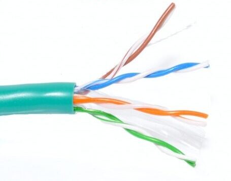 Cablu UTP Cat 6 cupru integral 24AWG, 305m/Rol, 4 perechi torsadate, manta PVC verde