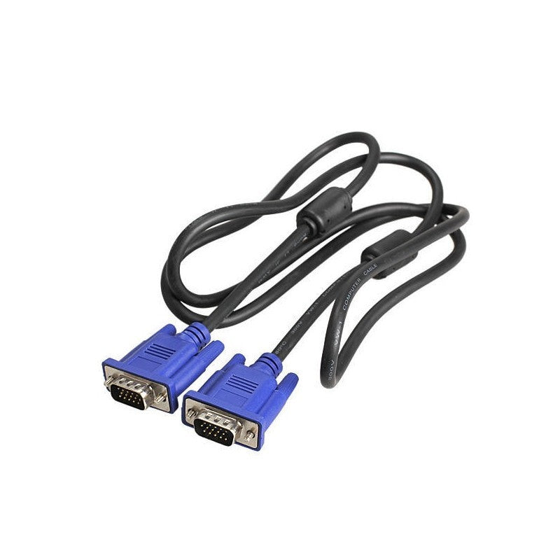 Cablu VGA 15m infasurat, gata de utilizare, cu cei doi conectori HD15 pini vizibili