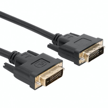 Cablu DVI D 24+1 cu ambii conectori auriti vizibili, manta robusta neagra